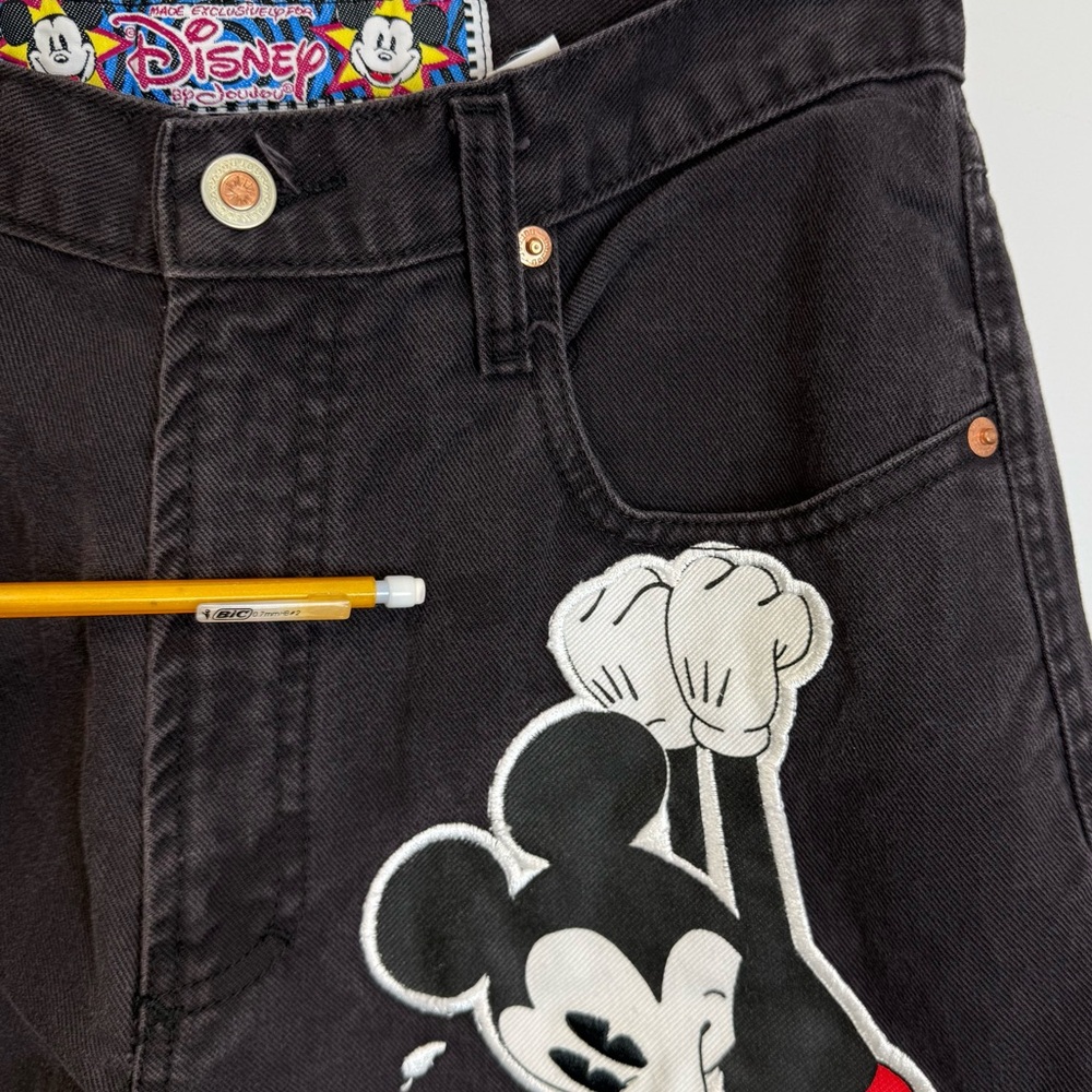 JouJou Vintage Disney Micky Black Jeans 90’s Women’s Junior Size 11 High Waist - Picture 14 of 14